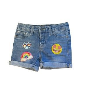 Vigoss Kids Blue Denim Shorts with Colorful Patches
